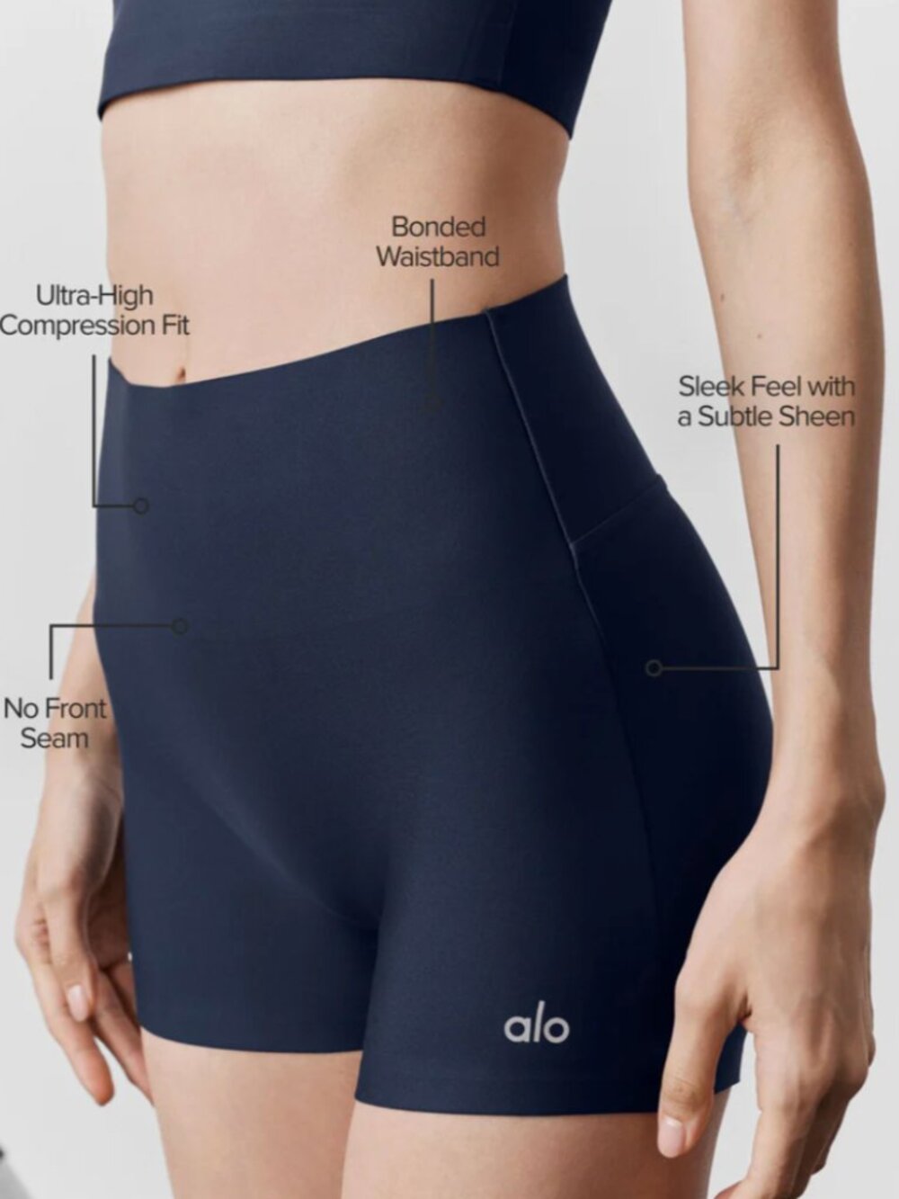 Alo Airlift High-Waist Sleek Short – Navy (NWT)